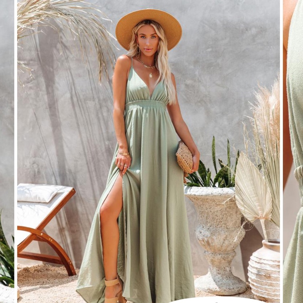 Vici Promotions Sage Slit Maxi Dress